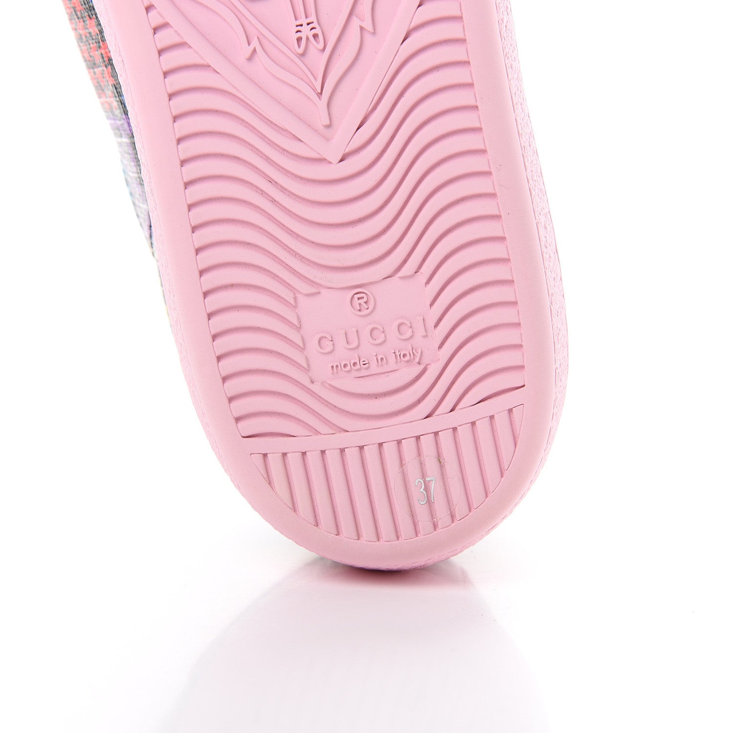 Gucci GG Supreme Monogram Psychedelic Womens Ace Sneakers 37 Black Multicolor Sugar Pink 6 of 8