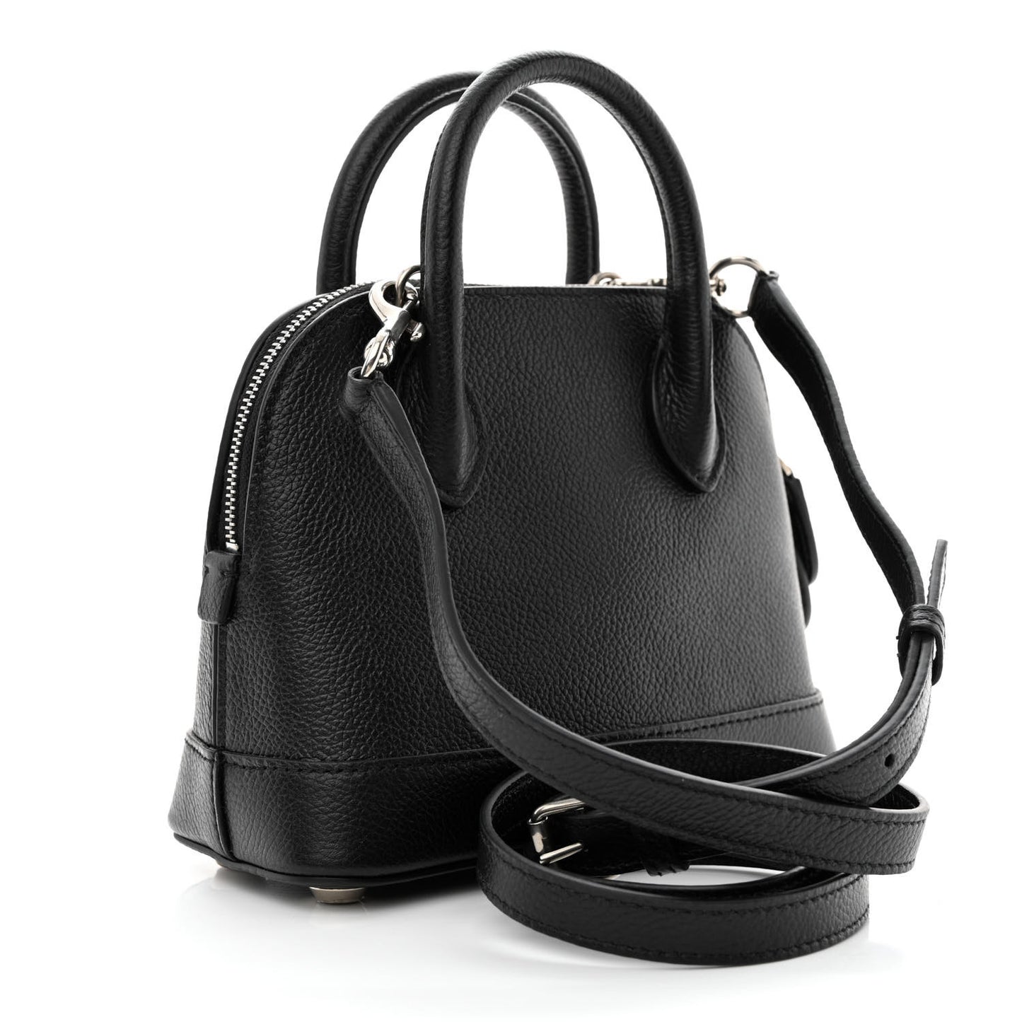 Grained Calfskin Cities Paris XXS Ville Top Handle Bag Black White