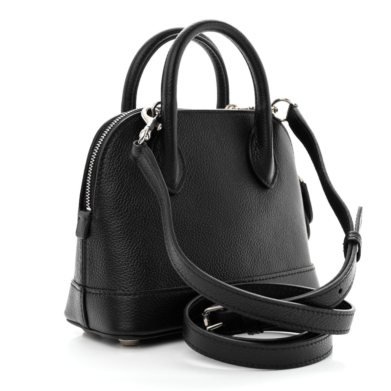 Balenciaga Grained Calfskin Cities Paris XXS Ville Top Handle Bag Black White 3 of 11