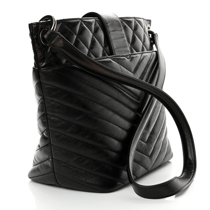 Chanel Aged Calfskin Quilted Mad About Quilting Small Hobo Black 3 of 13