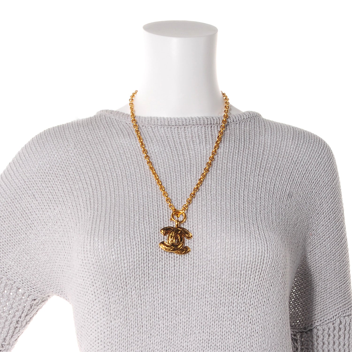 Chanel Quilted CC Long Necklace Gold 2 of 4