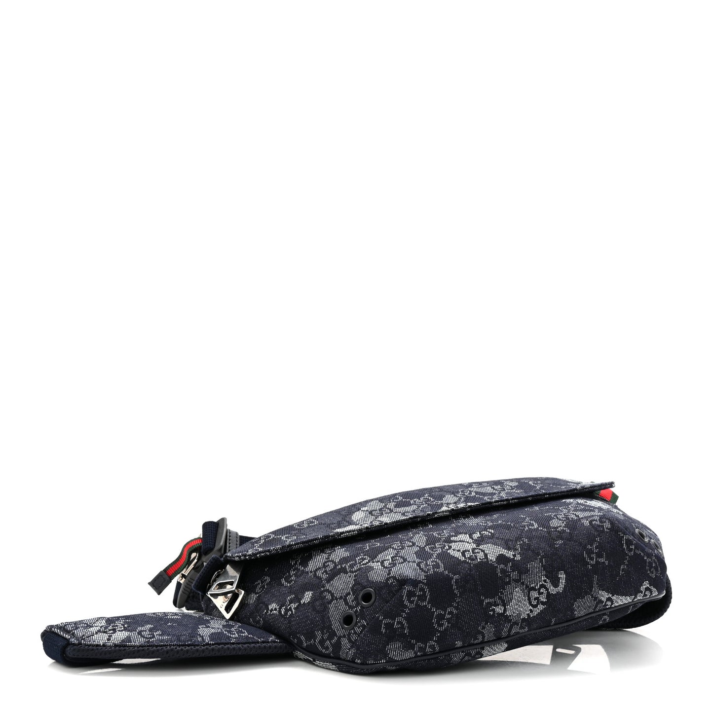 Denim Monogram Web Belt Bag Blue Multicolor