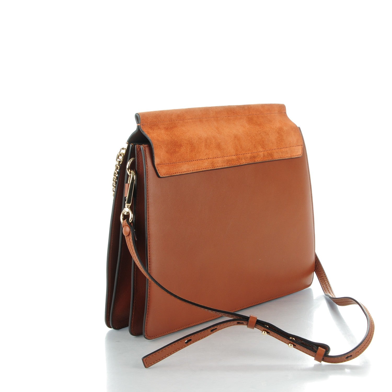 Chloe Suede Calfskin Medium Faye Shoulder Bag Tobacco 3 of 9