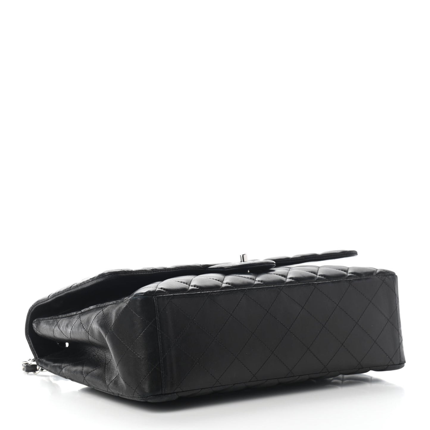 Lambskin Quilted Maxi Single Flap Black