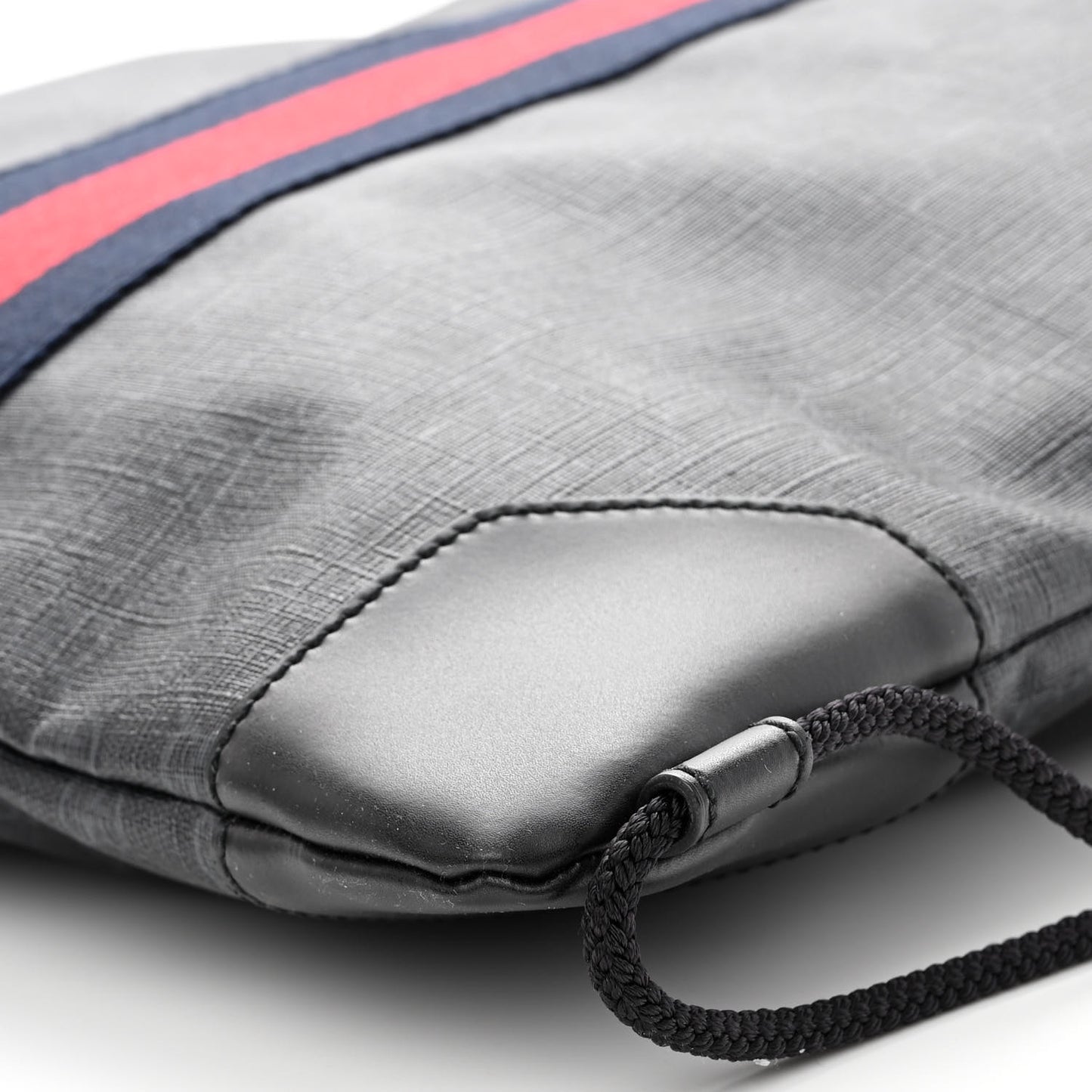 Soft GG Supreme Monogram Appia Calfskin Web Drawstring Backpack Black