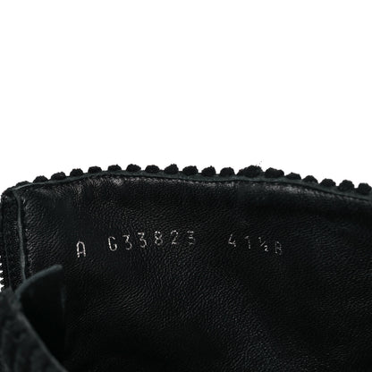 Chanel Corduroy Pearl Combat Short Boots 41.5 Black 7 of 7