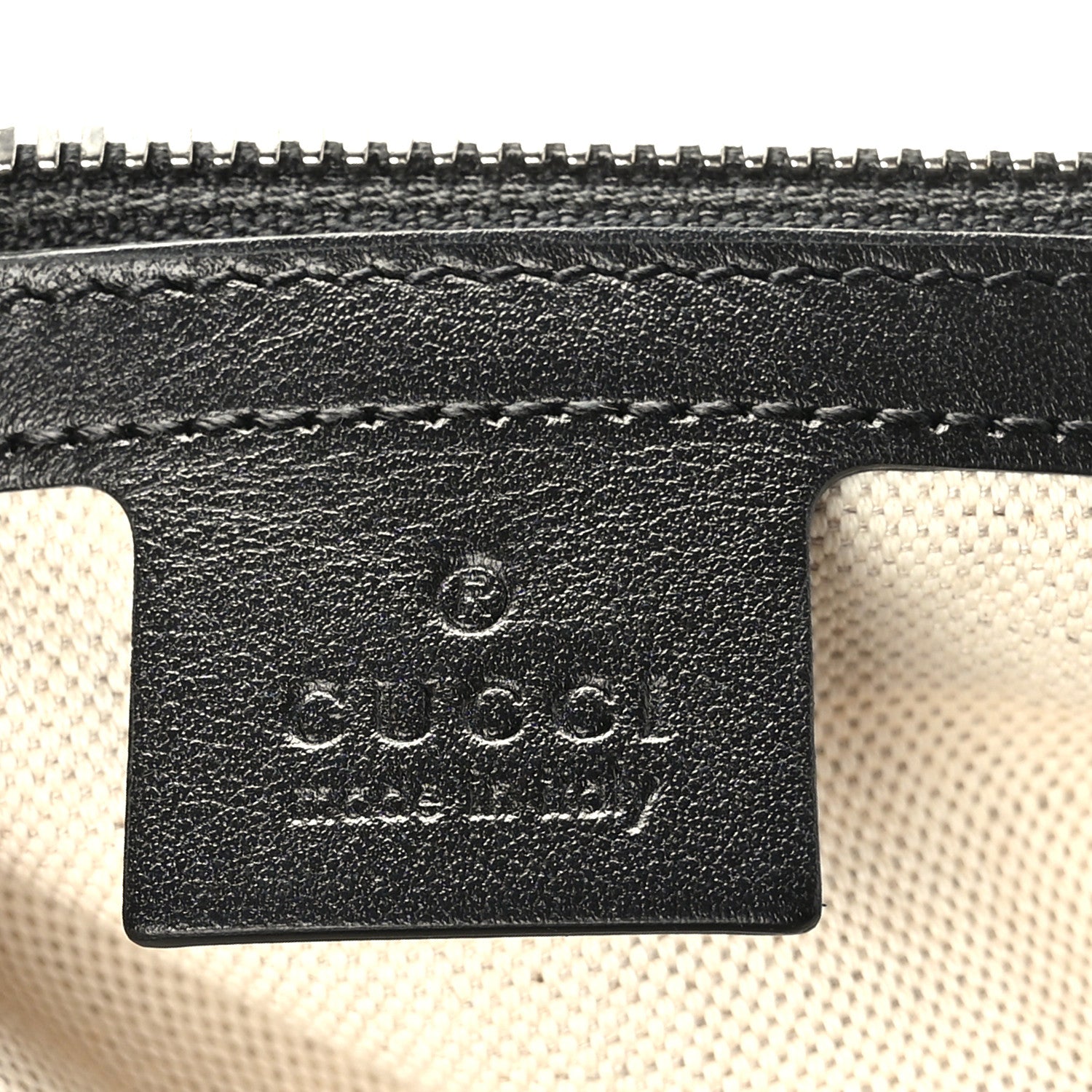 Gucci Calfskin GG Tennis Embossed Tote Bag Black 6 of 9