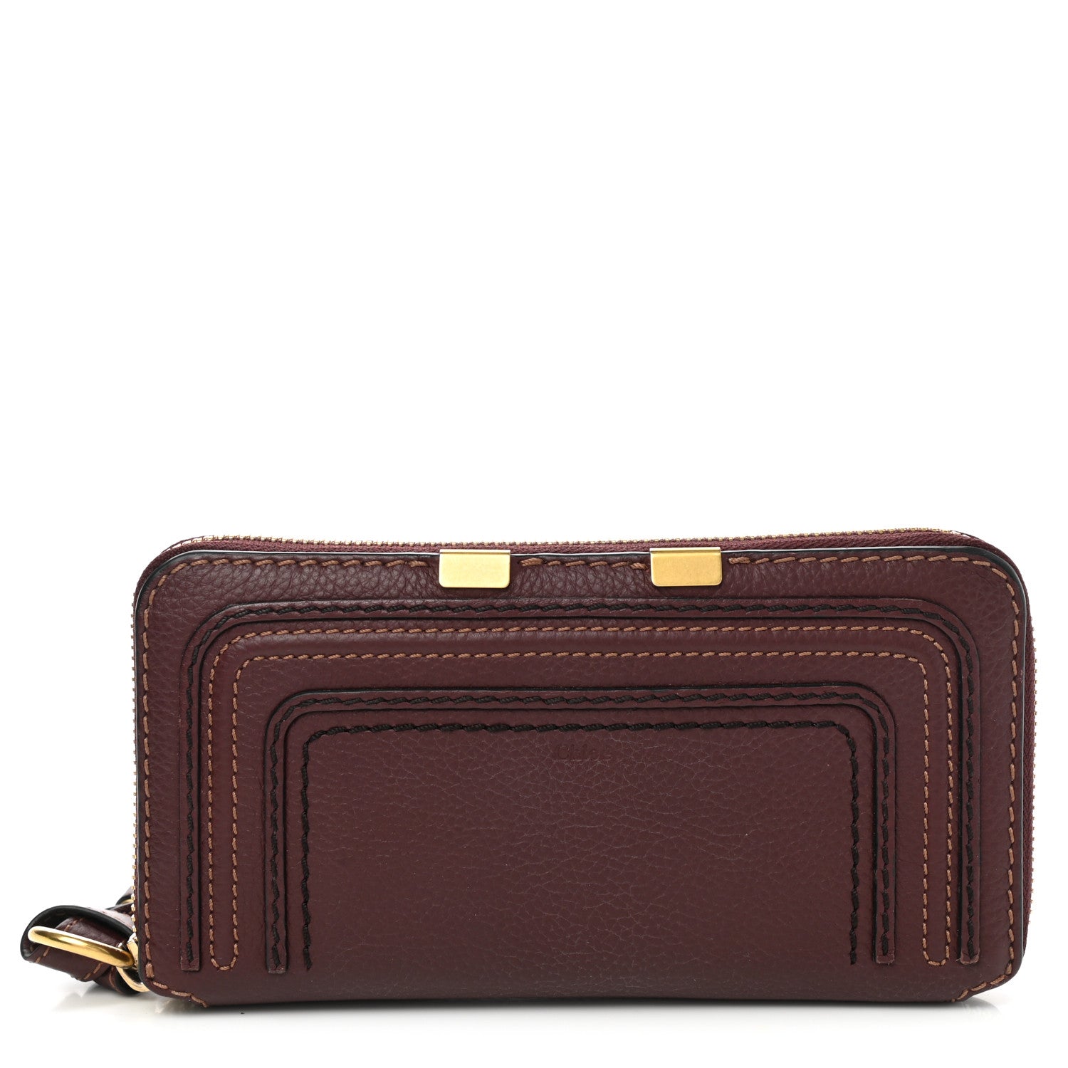 Chloe Grained Calfskin Marcie Long Zip Around Wallet Dark Velvet 1 of 8