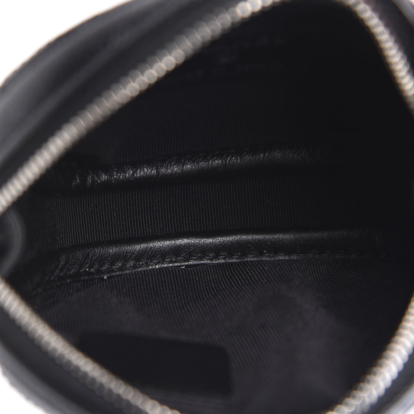 Iridescent Caviar Quilted Zip Around Classic Coin Purse Black