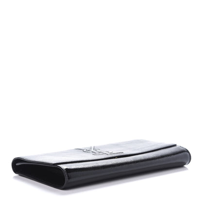 Saint Laurent Textured Patent Monogram Large Belle De Jour Clutch Black 4 of 9