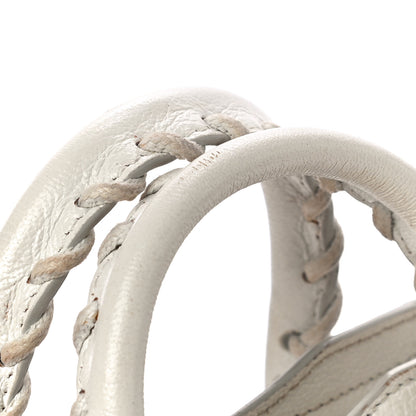Balenciaga Chevre Silver Metallic Edge Hardware Nano City White 13 of 15