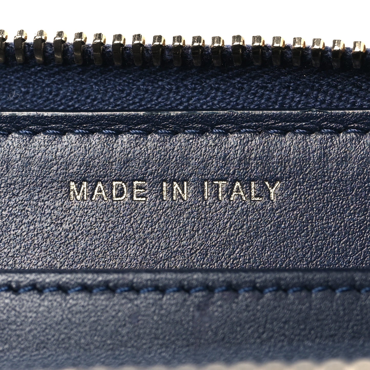 Caviar Quilted Filigree Zip Around Wallet Navy