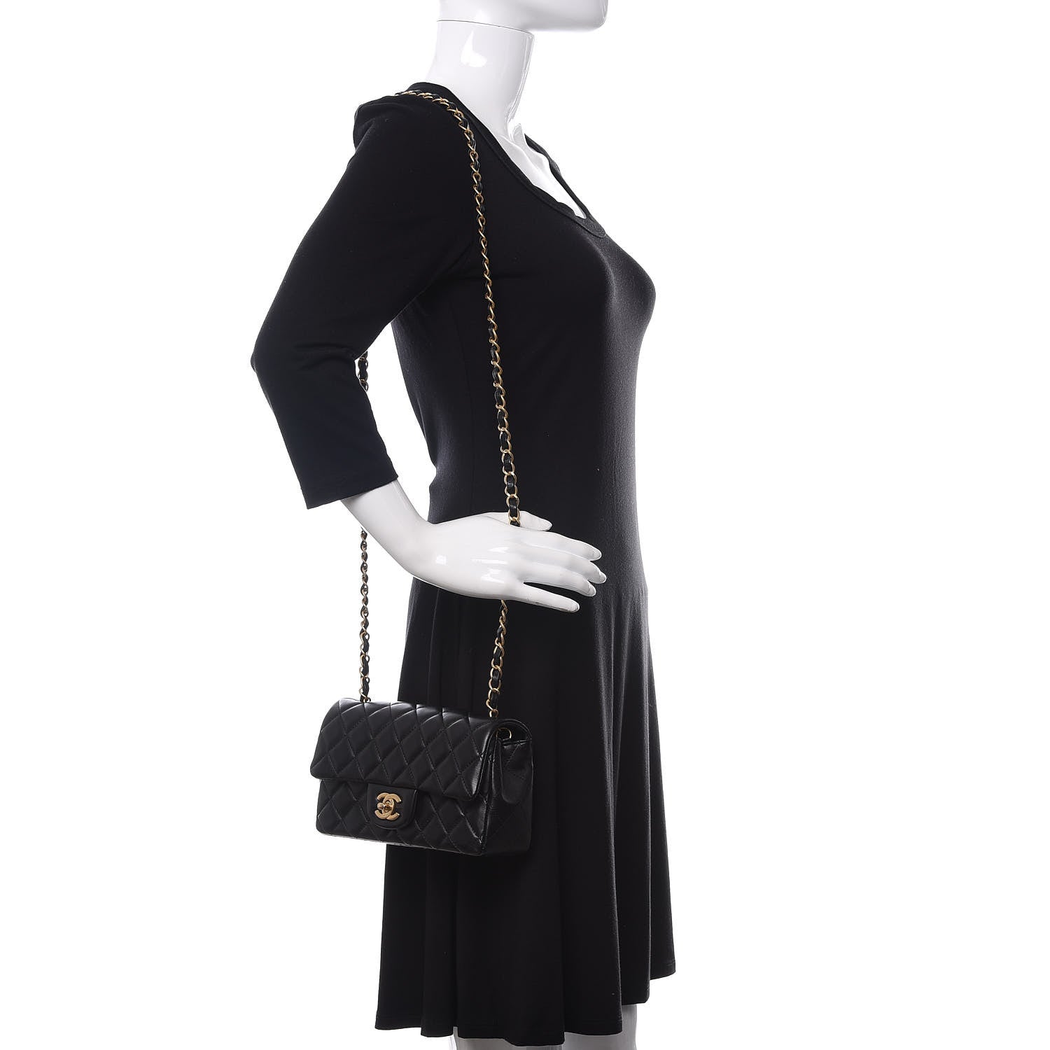 Chanel Lambskin Quilted Mini Rectangular Flap Black 2 of 11