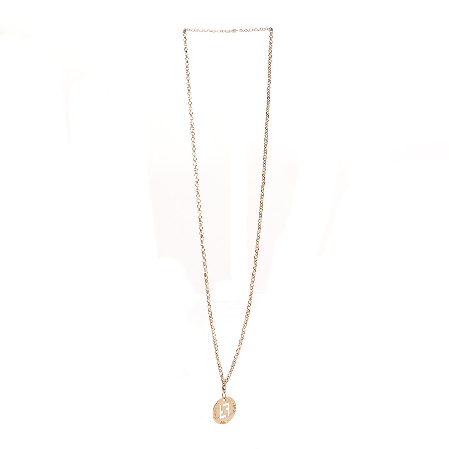 Metal FF Cutout Necklace Gold