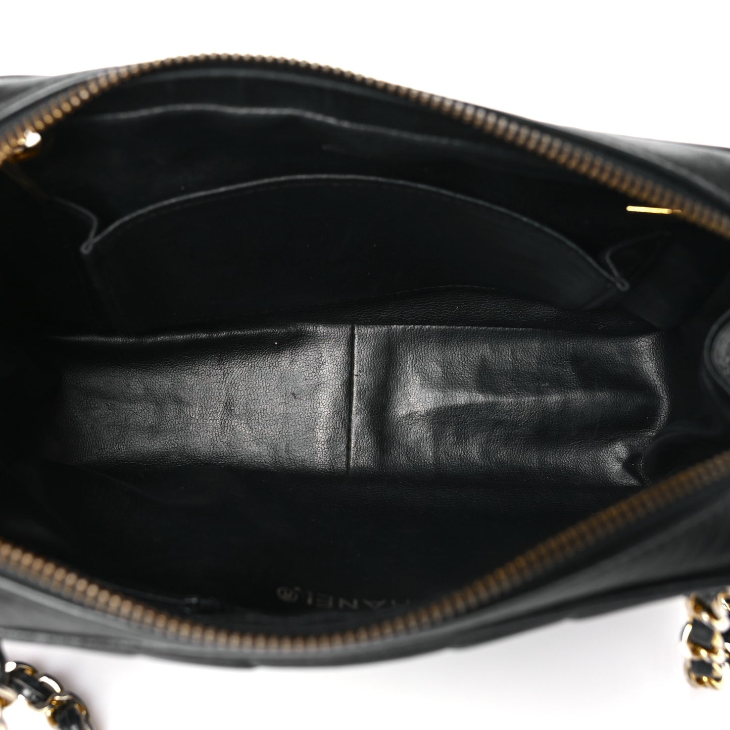 Lambskin Chevron Quilted Small Camera Case Black