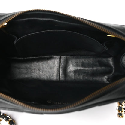 Chanel Lambskin Chevron Quilted Small Camera Case Black 5 of 10