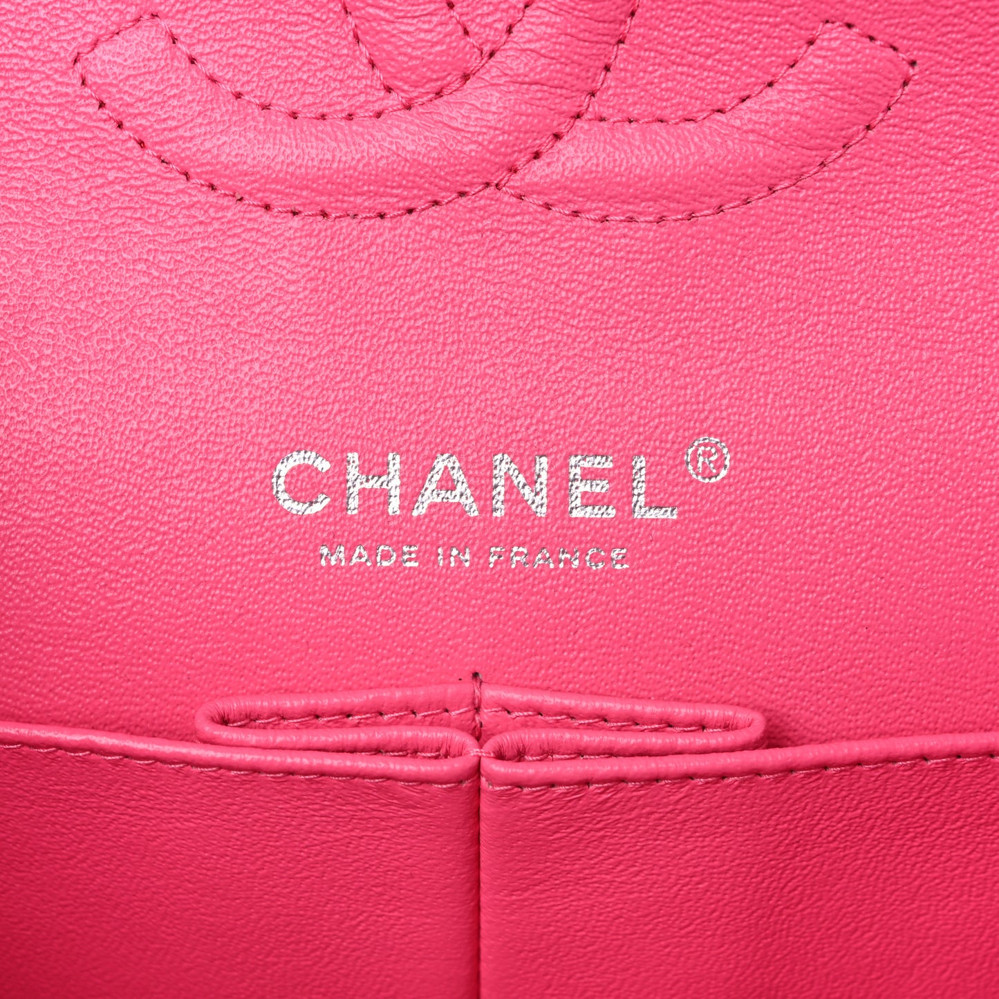 Jersey Quilted Medium Double Flap Dark Pink
