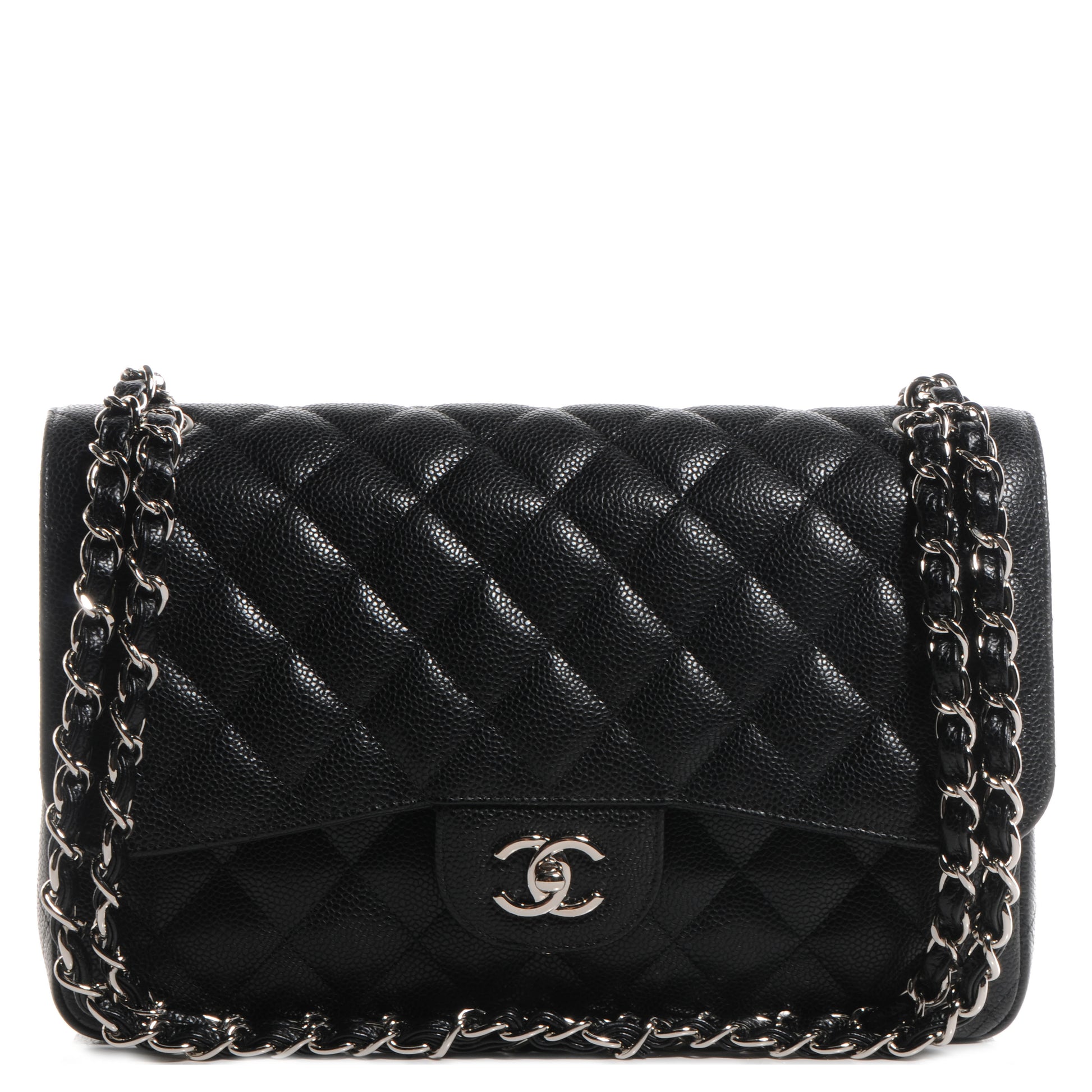 Chanel Caviar Quilted Jumbo Double Flap Black 1 of 8