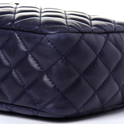 Chanel Lambskin Quilted Medium Camera Case Dark Navy Blue 9 of 11