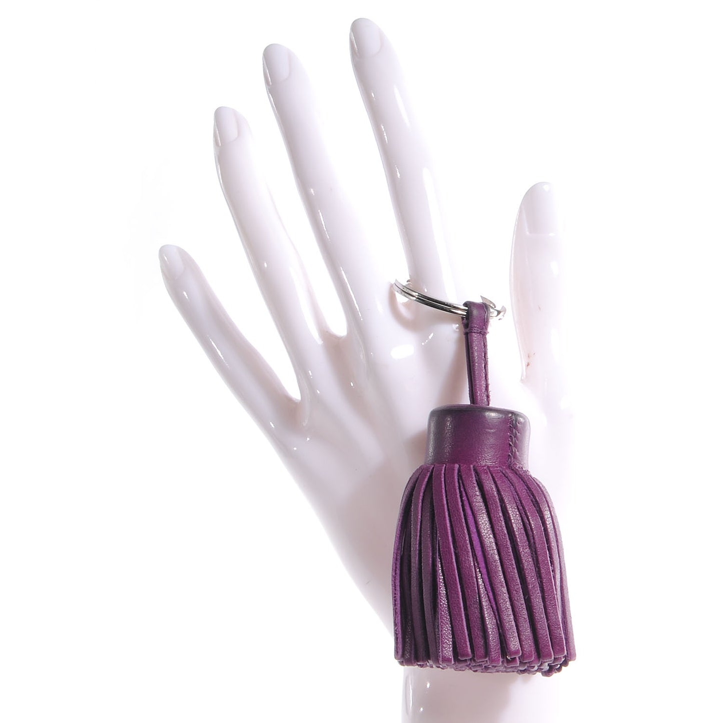 Leather Carmen Tassel Key Chain Violet