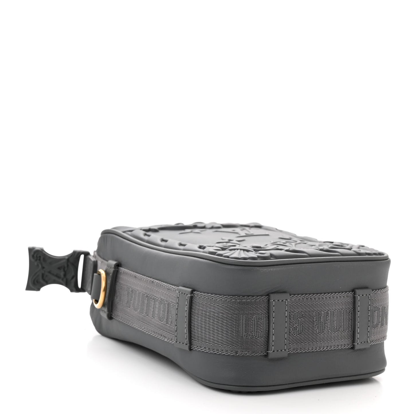 Calfskin Monogram Embossed Cruiser Messenger Dark Shadow Gray