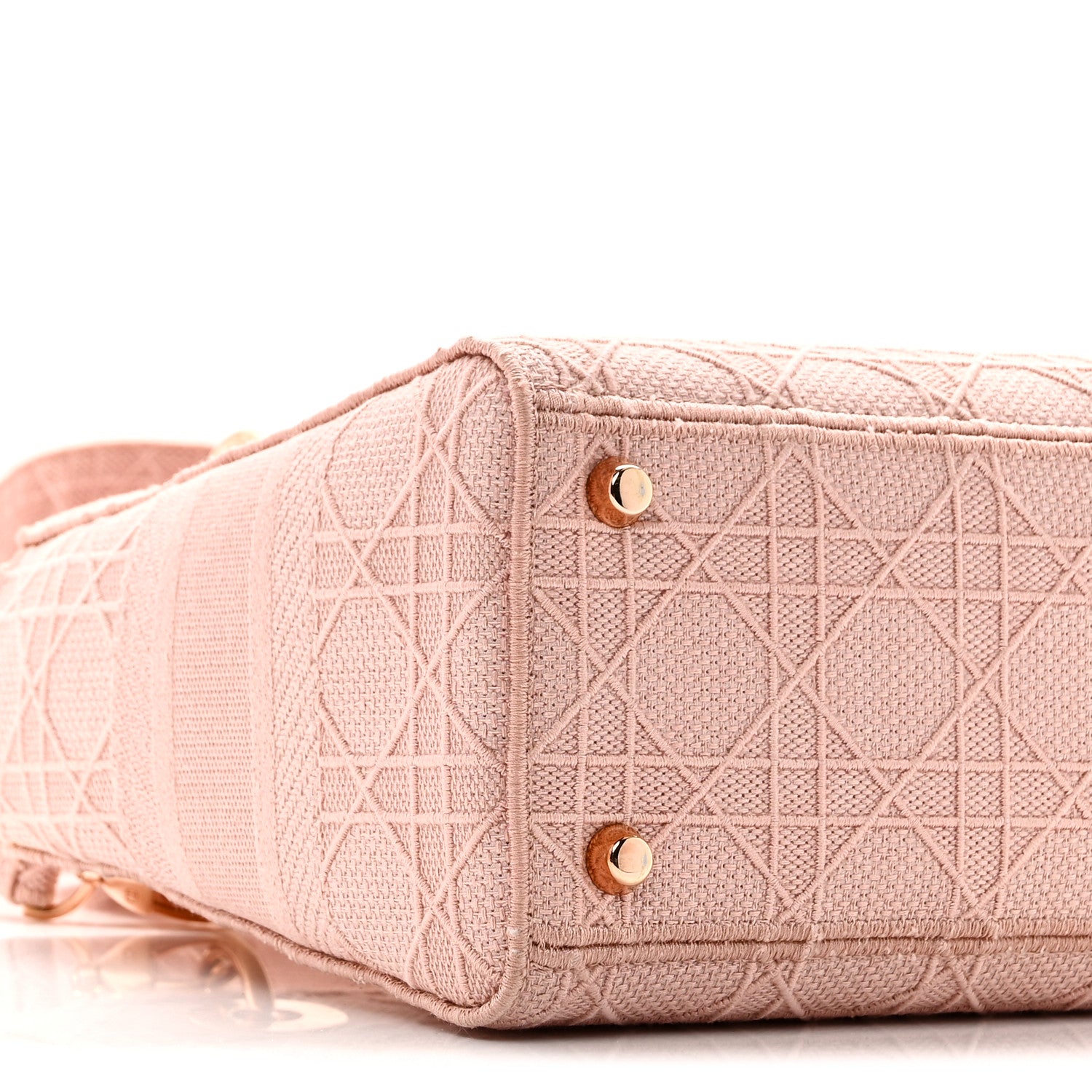 Christian Dior Canvas Embroidered Medium Lady D-Lite Bois De Rose 8 of 9