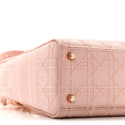 Christian Dior Canvas Embroidered Medium Lady D-Lite Bois De Rose 8 of 9