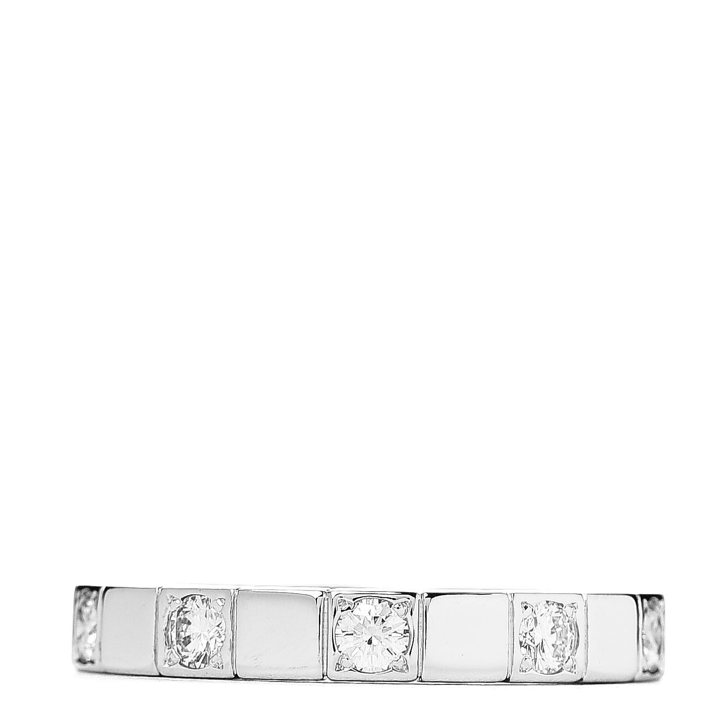 18K White Gold Diamond Lanieres Half Eternity Band Ring 49 5