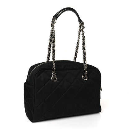 Prada Nylon Tessuto Impuntu Quilted Shoulder Bag Black 3 of 8