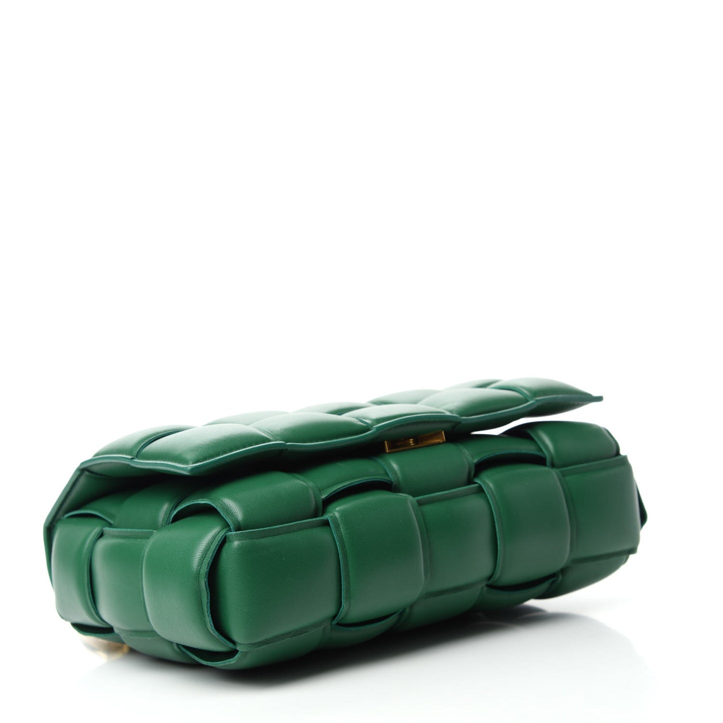 Lambskin Maxi Intreccio Padded Chain Cassette Crossbody Bag Racing Green
