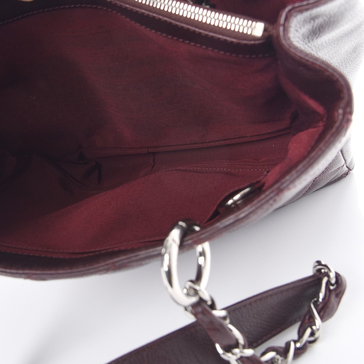 Caviar Quilted Grand Shopping Tote GST Dark Burgundy