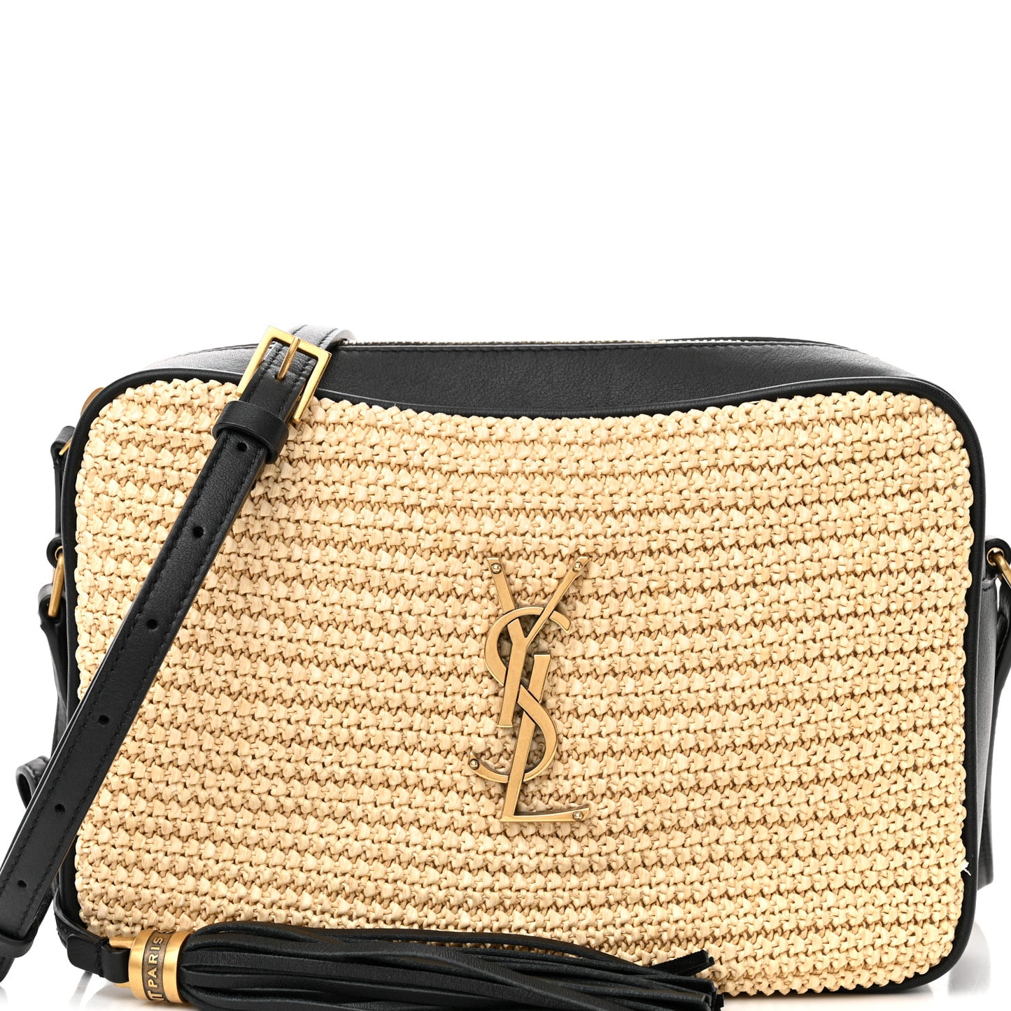 Raffia Canvas Monogram Lou Camera Bag Naturel