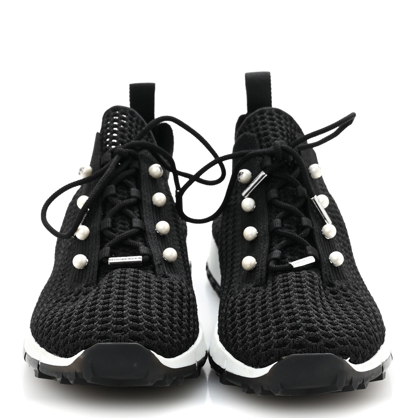 Veles Knit Pearly Lace Up Sneaker 40 Black