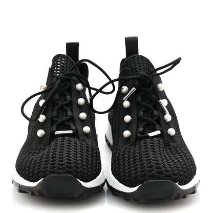 Jimmy Choo Veles Knit Pearly Lace Up Sneaker 40 Black 3 of 9