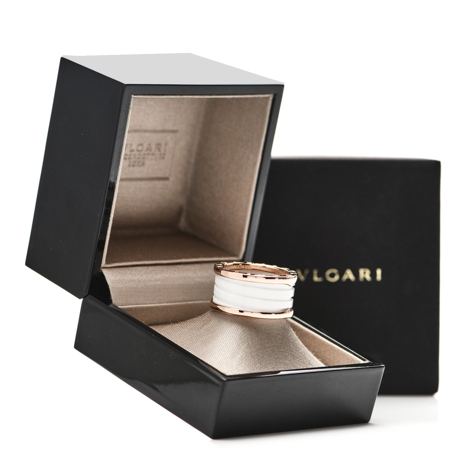 Bulgari 18K Rose Gold White Ceramic B.Zero1 Four-Band Ring 57 8 6 of 6