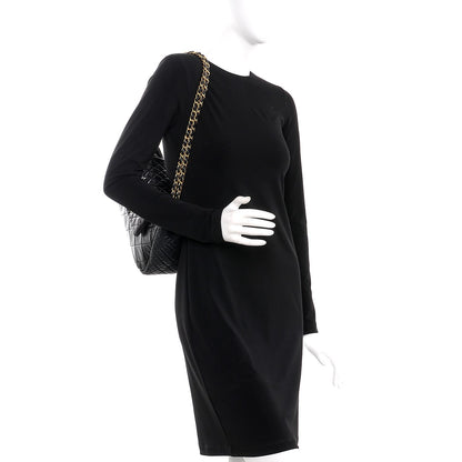Chanel Glazed Crinkled Calfskin Medium East West Flap Black 2 of 10