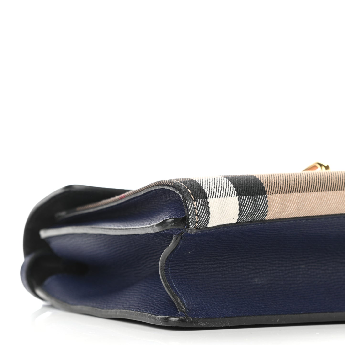 Derby Calfskin House Check Small Macken Crossbody Bag Ink Blue