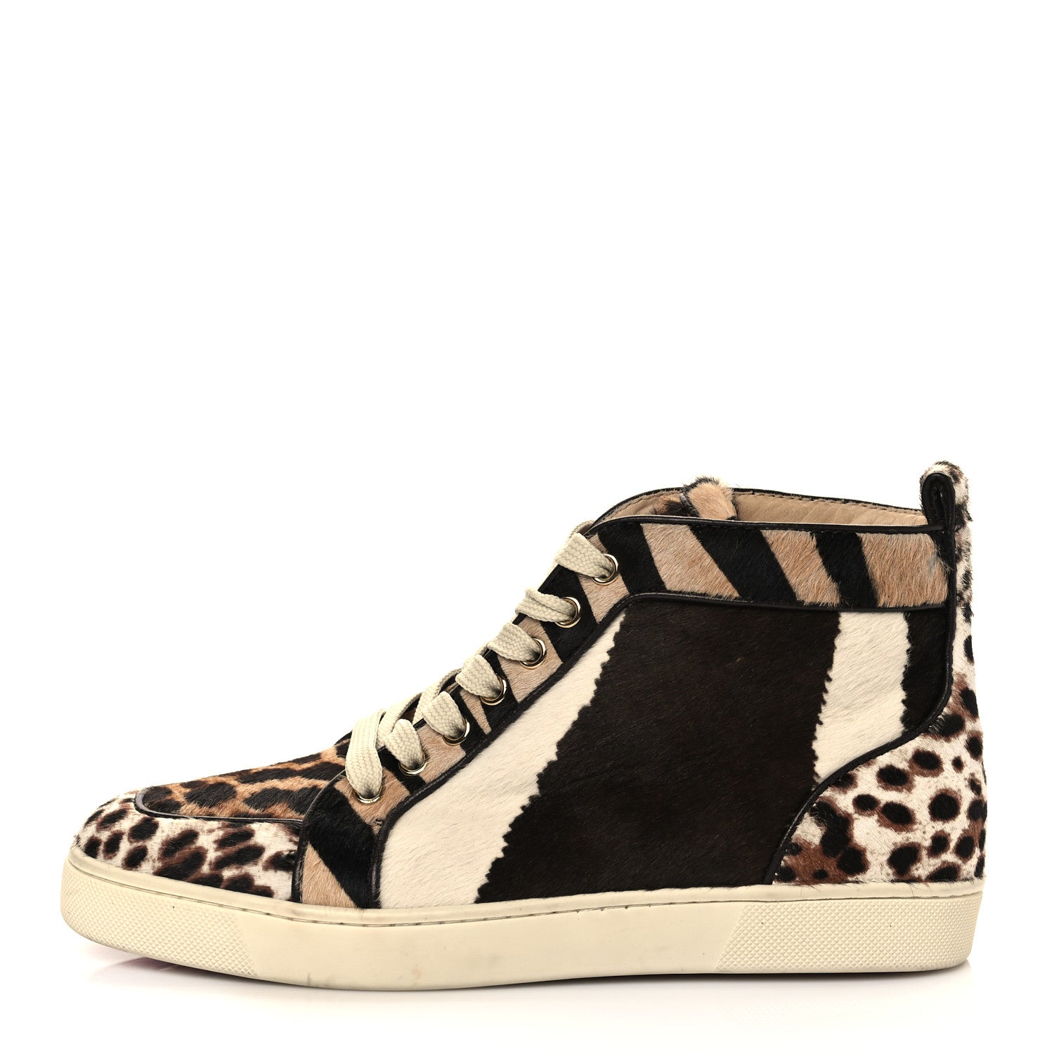 Christian Louboutin Calf Hair Animal Print Rantus Orlato Flat Sneakers 38.5 Multicolor 1 of 8