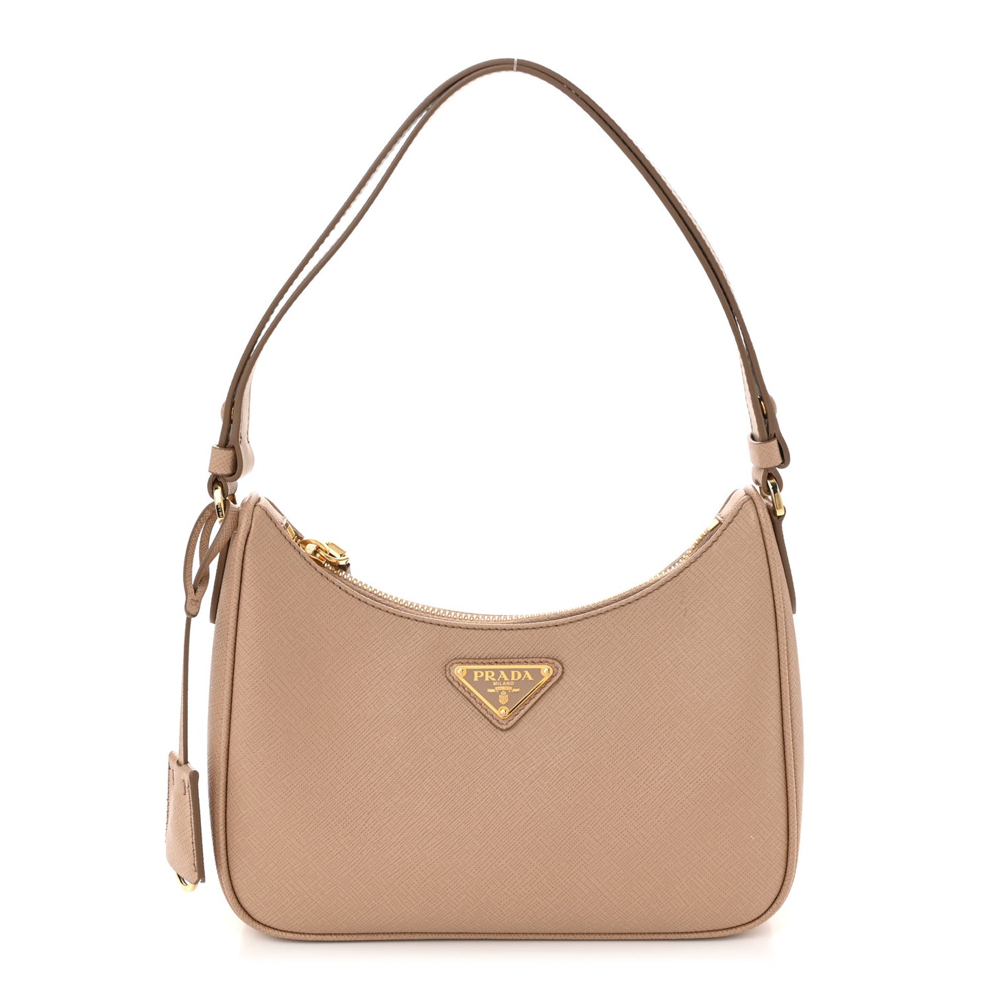 Saffiano Lux Re-Edition Mini Shoulder Bag Cammeo