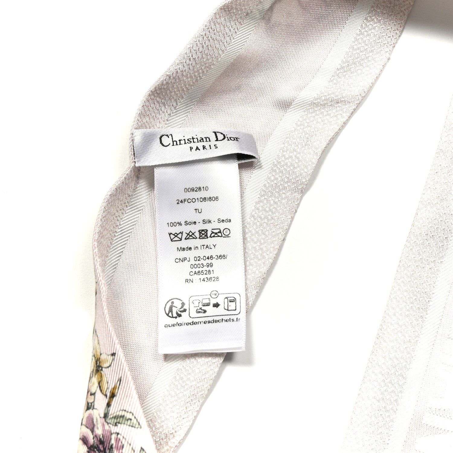 Christian Dior Silk Twill D-Floral Mitzah Scarf Pink 3 of 4