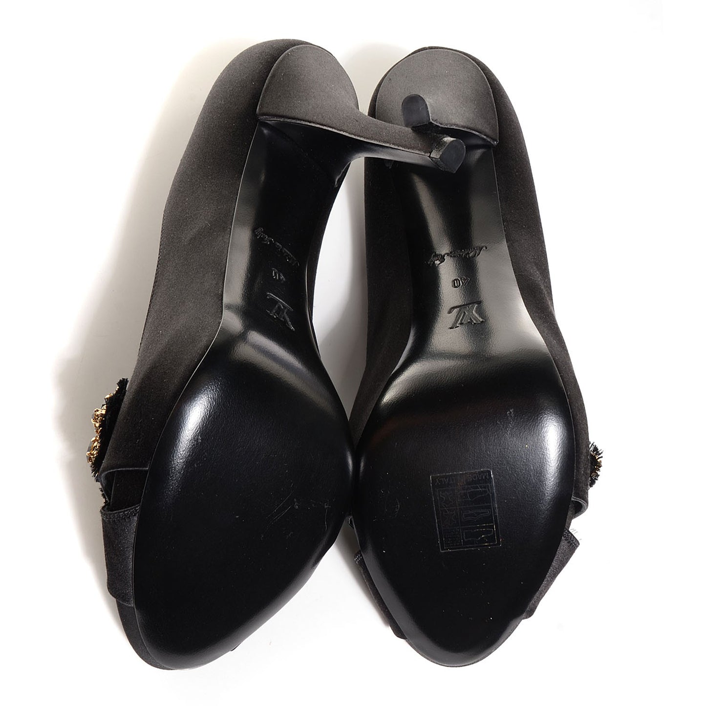Satin Athen Peep Toe Pumps 40 Black