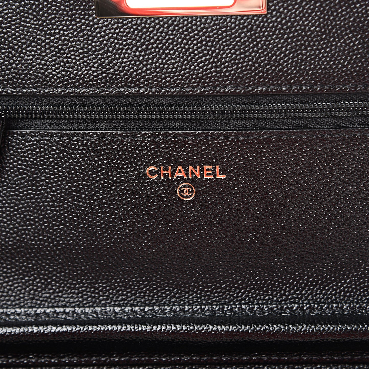 Caviar Quilted Golden Class Wallet On Chain WOC Black