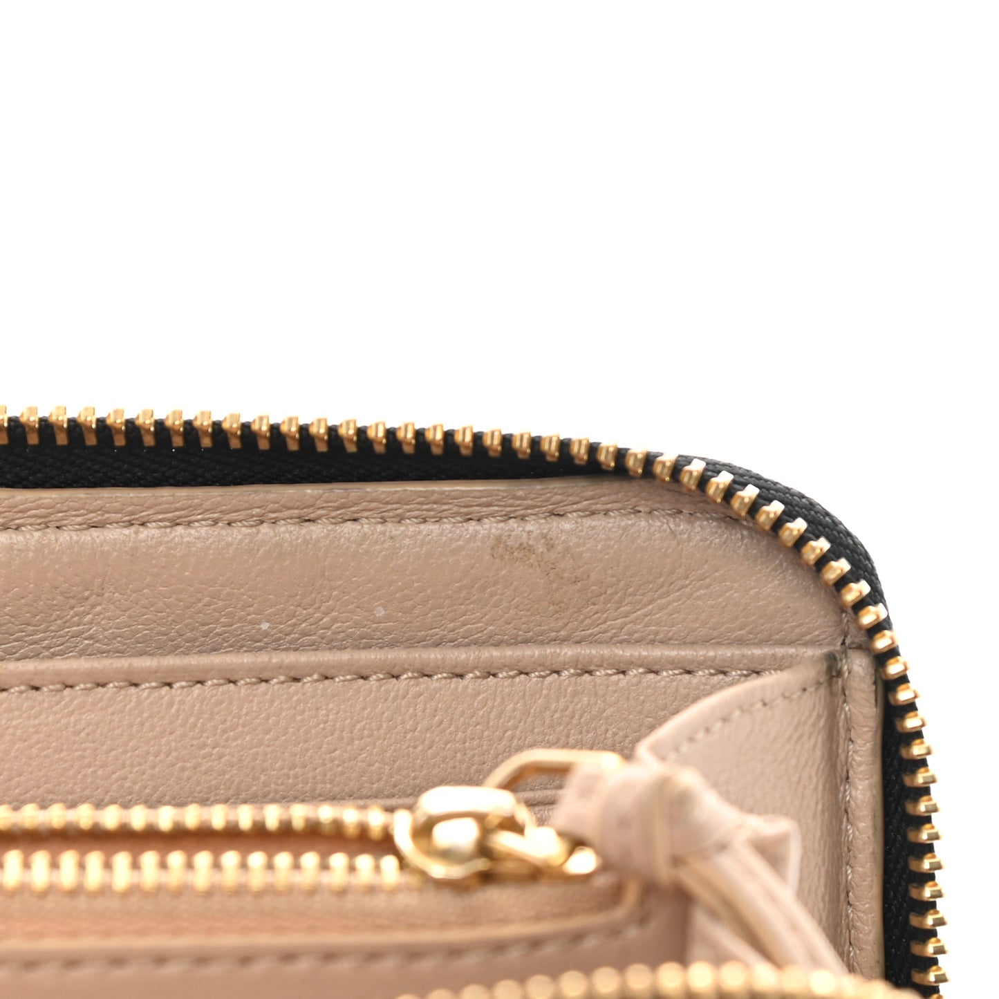 Grained Calfskin Marcie Long Zip Around Wallet Black