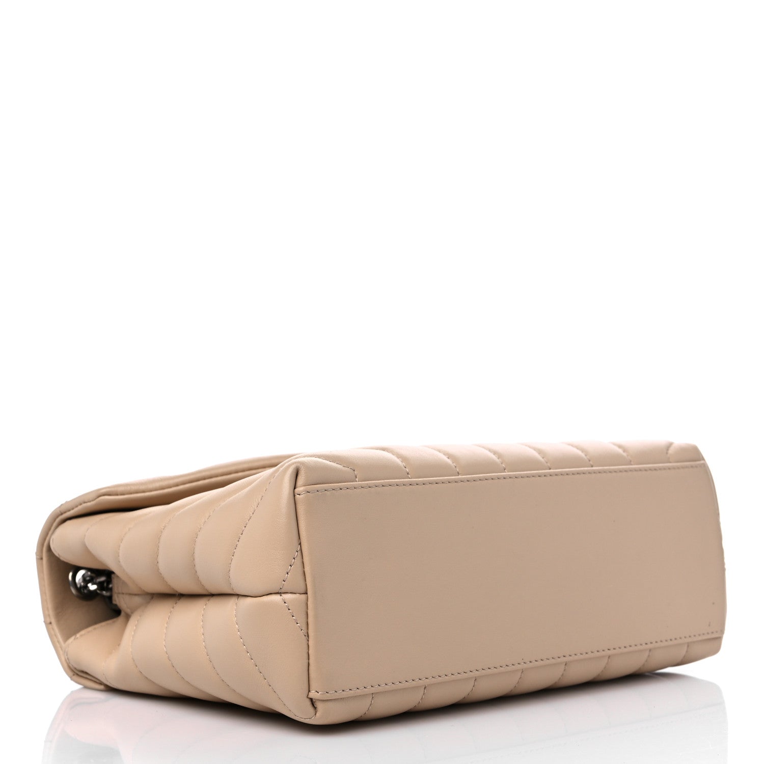 Saint Laurent Calfskin Y Quilted Monogram Small Loulou Chain Satchel Dark Beige 4 of 11