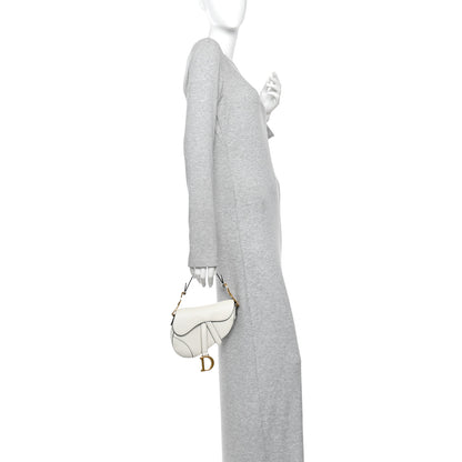 Christian Dior Grained Calfskin Mini Saddle Bag White 2 of 10