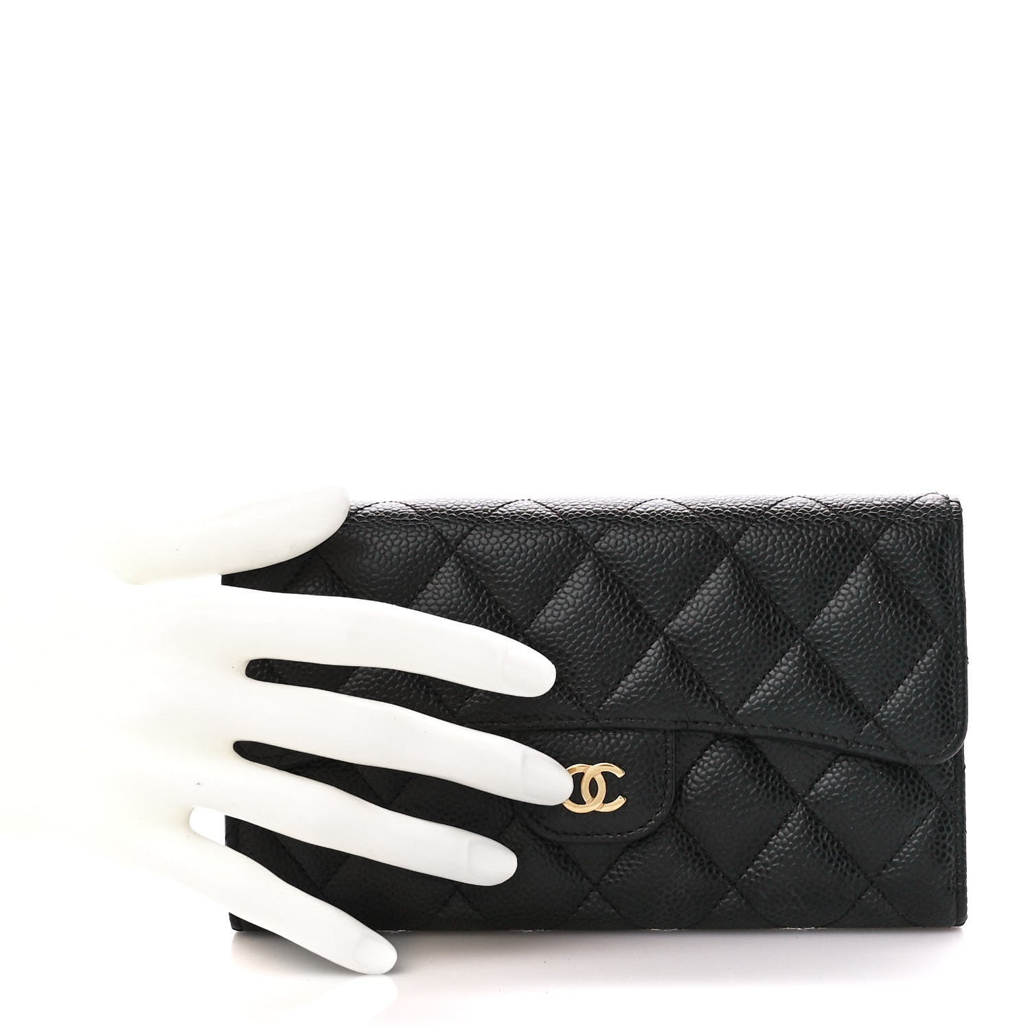 Chanel Caviar Quilted Large Flap Wallet Black 2 of 13