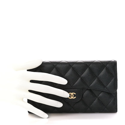 Chanel Caviar Quilted Large Flap Wallet Black 2 of 13