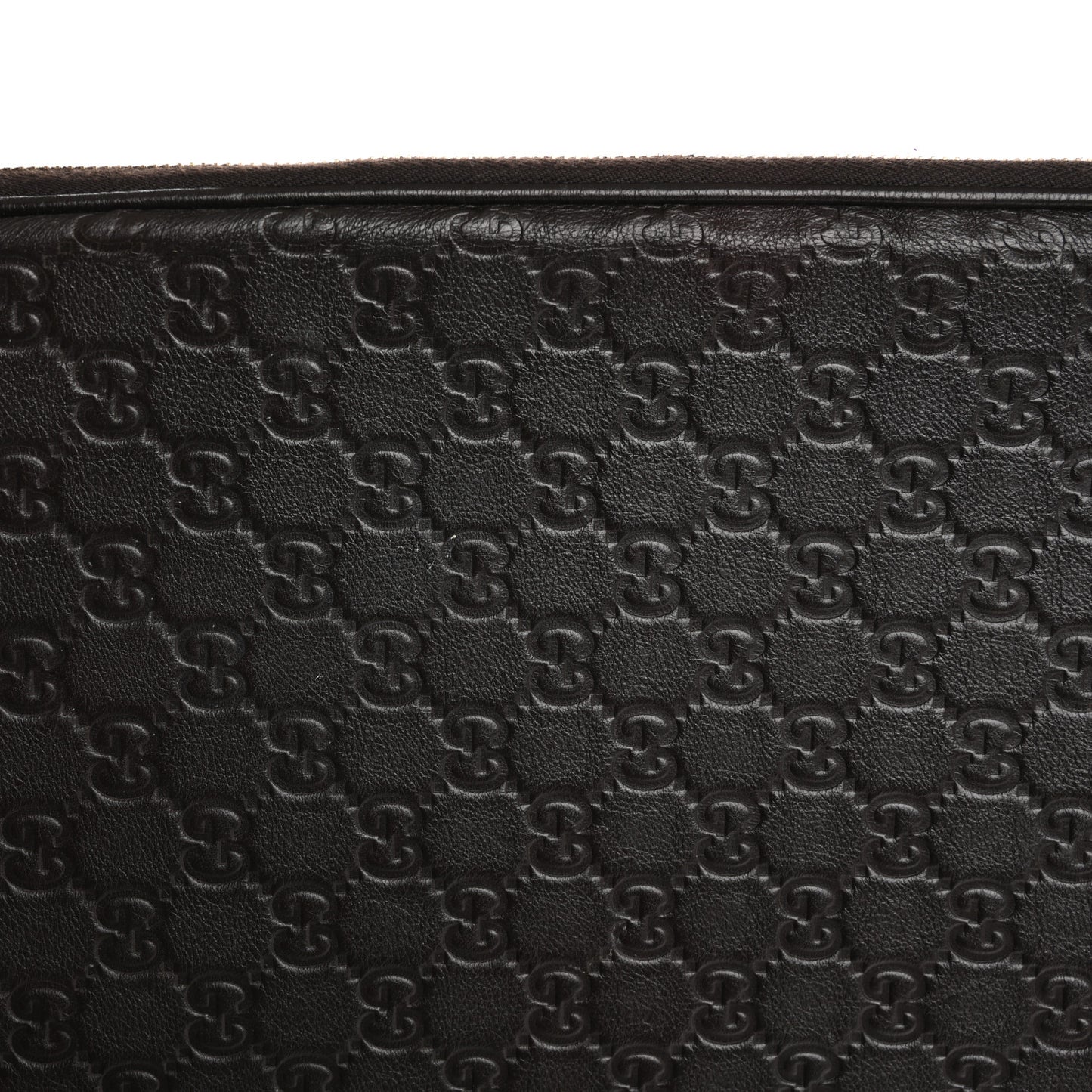 Guccissima Zip Around Laptop Case Dark Brown