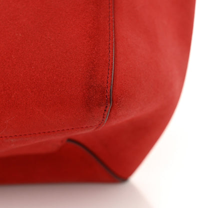 Celine Suede Calfskin Sangle Bucket Bag Red 11 of 11