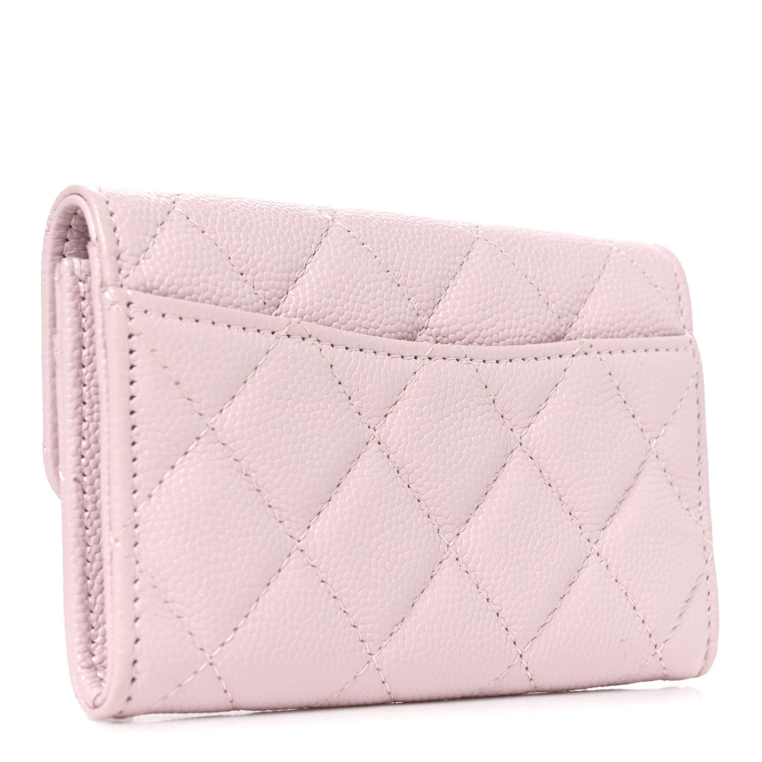Chanel Caviar Quilted Flap Card Holder Wallet Light Pink 3 of 9